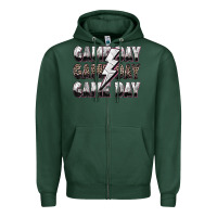 Sports Green game day game day volleyball lightning bolt Zipper Hoodie - Zillion Design Studio