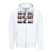 White game day game day volleyball lightning bolt Zipper Hoodie - Zillion Design Studio