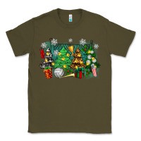 Army Green christmas trees with tennis Classic Tee - Zillion Design Studio