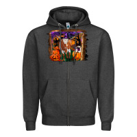 Charcoal Heather longhorn cow halloween Zipper Hoodie - RanaPortraitStore