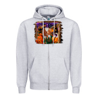 Heather Grey longhorn cow halloween Zipper Hoodie - RanaPortraitStore