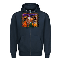 Navy longhorn cow halloween Zipper Hoodie - RanaPortraitStore