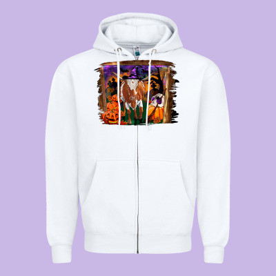 Zipper Hoodie longhorn cow halloween