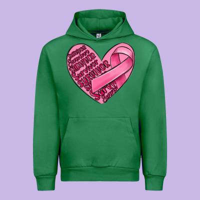 Heart Breast Cancer Urban Hoodie Designed By Maliassmallbusiness