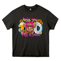 Asphalt Holy Cow 100 Days Of School Heavy Core Tee - CowhideDigitalArt