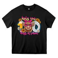 Black Holy Cow 100 Days Of School Heavy Core Tee - CowhideDigitalArt