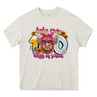 Cream Holy Cow 100 Days Of School Heavy Core Tee - CowhideDigitalArt