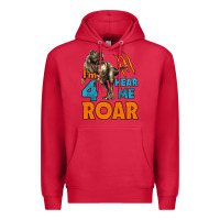 Cardinal i'm four hear me roar dinosaur birthday Premium Hoodie - LillyAllenDesigns