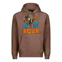 Chestnut i'm four hear me roar dinosaur birthday Premium Hoodie - LillyAllenDesigns