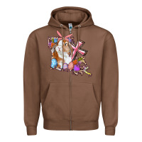 Chestnut Louisiana Map Easter Bunny And Cross Zipper Hoodie - RanaPortraitStore