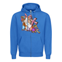 True Royal Louisiana Map Easter Bunny And Cross Zipper Hoodie - RanaPortraitStore