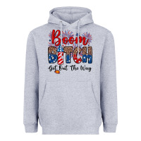 Heather Grey Boom bitch get out the way Heavyweight Hoodie - Neo Western