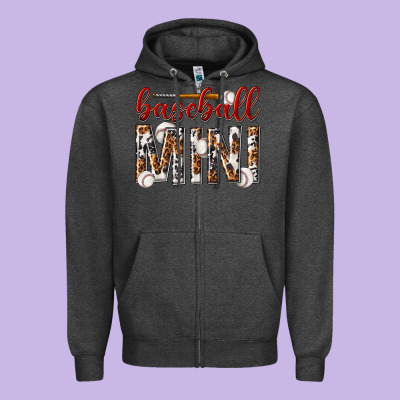 Zipper Hoodie baseball mini with leopard