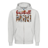 Dove Grey baseball mini with leopard Zipper Hoodie - texasbilliewilder