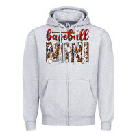 Heather Grey baseball mini with leopard Zipper Hoodie - texasbilliewilder