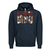 Navy baseball mini with leopard Zipper Hoodie - texasbilliewilder
