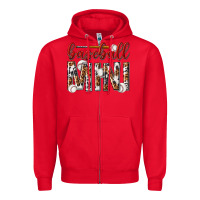 Red baseball mini with leopard Zipper Hoodie - texasbilliewilder