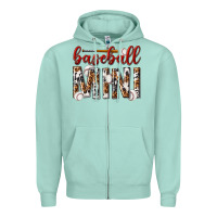 Seafoam baseball mini with leopard Zipper Hoodie - texasbilliewilder
