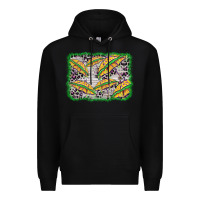 Black mardi gras umbrella background Premium Hoodie - BarkalooDesign