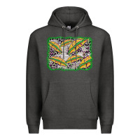 Charcoal Heather mardi gras umbrella background Premium Hoodie - BarkalooDesign