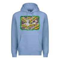 Colony Blue mardi gras umbrella background Premium Hoodie - BarkalooDesign