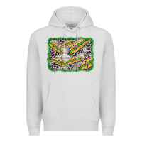 Dove Grey mardi gras umbrella background Premium Hoodie - BarkalooDesign