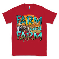 Red farm sweet farm with horses Classic Tee - texasbilliewilder
