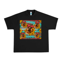 Black german shepherd with sunflowers Urban Heavy Tee - Artiststas