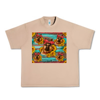 Burro german shepherd with sunflowers Urban Heavy Tee - Artiststas