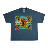 Midnight Navy german shepherd with sunflowers Urban Heavy Tee - Artiststas