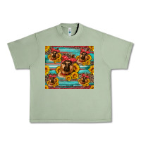 Oil Green german shepherd with sunflowers Urban Heavy Tee - Artiststas