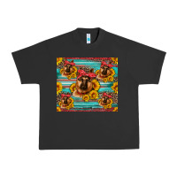 Pigment Black german shepherd with sunflowers Urban Heavy Tee - Artiststas