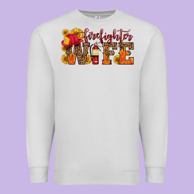 Firefighter Wife With Hat Sunflowers Premium Sweatshirt Designed By Hra Design Shop