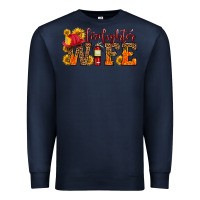 Navy firefighter wife with hat sunflowers Premium Sweatshirt - HRA Design Shop