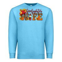Ocean Blue firefighter wife with hat sunflowers Premium Sweatshirt - HRA Design Shop