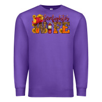 Purple firefighter wife with hat sunflowers Premium Sweatshirt - HRA Design Shop