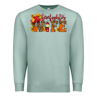 Seafoam firefighter wife with hat sunflowers Premium Sweatshirt - HRA Design Shop