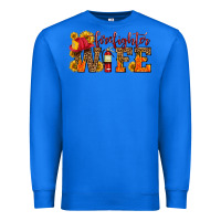 True Royal firefighter wife with hat sunflowers Premium Sweatshirt - HRA Design Shop