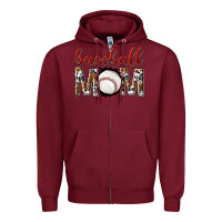 Burgundy baseball mom Zipper Hoodie - texasbilliewilder