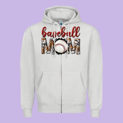 Baseball Mom Zipper Hoodie Designed By Texasbilliewilder
