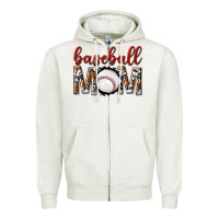 Oatmeal Heather baseball mom Zipper Hoodie - texasbilliewilder