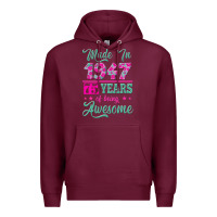 Burgundy made in 1947, 75 years of being awesome kopya Premium Hoodie - Jasminsmagicworld