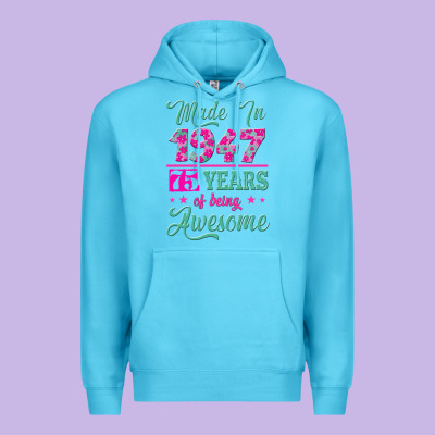 Made In 1947, 75 Years Of Being Awesome Kopya Premium Hoodie Designed By Jasminsmagicworld