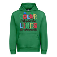 Emerald color outside the lines autism awareness Urban Hoodie - MaliasSmallBusiness