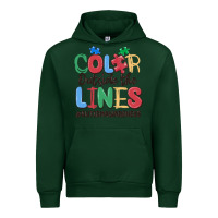 Forest Green color outside the lines autism awareness Urban Hoodie - MaliasSmallBusiness