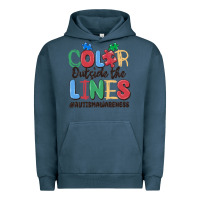 Pigment Midnight Navy color outside the lines autism awareness Urban Hoodie - MaliasSmallBusiness