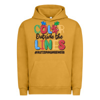 Pigment Peanut Butter color outside the lines autism awareness Urban Hoodie - MaliasSmallBusiness