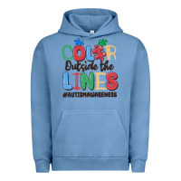 Pigment Pebble Blue color outside the lines autism awareness Urban Hoodie - MaliasSmallBusiness