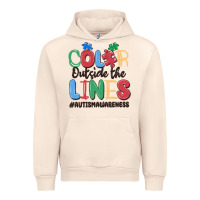 Sandshell color outside the lines autism awareness Urban Hoodie - MaliasSmallBusiness