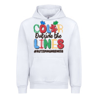 White color outside the lines autism awareness Urban Hoodie - MaliasSmallBusiness